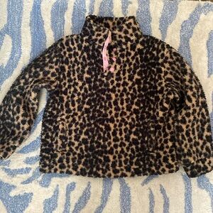 Gap Kids pullover leopard print fleece size S 6-7